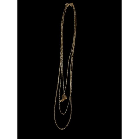 Vintage Goldette Victorian Revival Triple Strand Boot Necklace - Picture 2 of 7